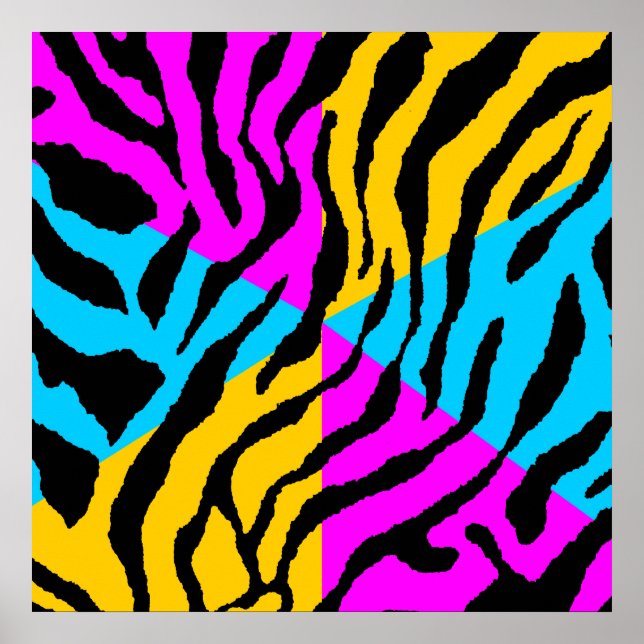 Póster Patrón de tigre retro Corey Tiger 80s (Frente)