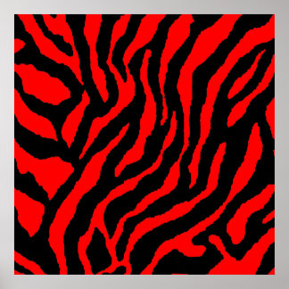 Póster Patrón de tigre retro Corey Tiger 80s