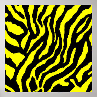 Póster Patrón de tigre retro Corey Tiger 80s