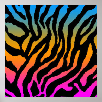 Póster Patrón de tigre retro Corey Tiger 80s