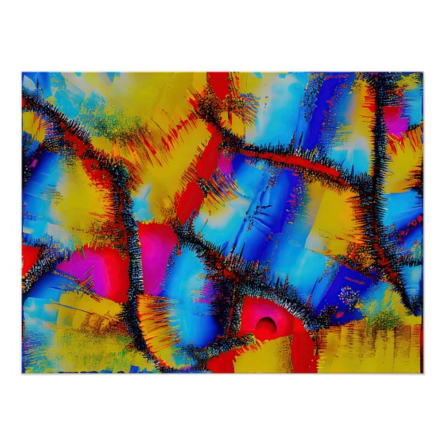 Póster Patrón de tintes abstractos coloridos (Anverso)
