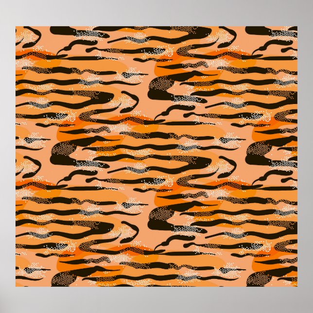 Póster Patrón de tira de tigre de popa (Frente)