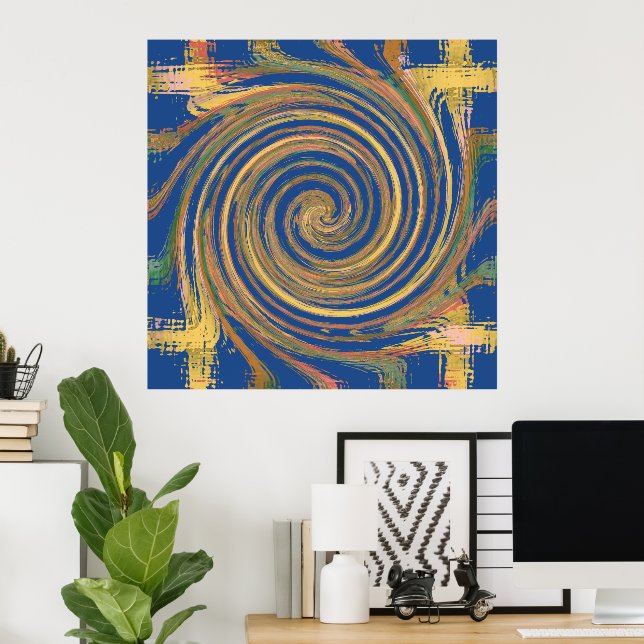 Póster Patrón de torsión de tejido colorido (Oficina en casa)