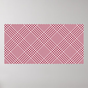 Póster Patrón de trenzado brillante en rojo y blanco. Sel