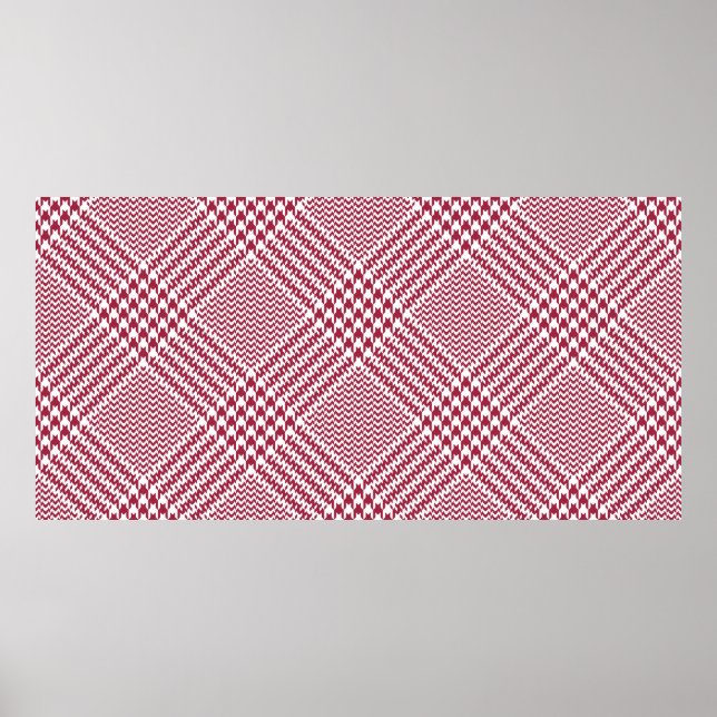 Póster Patrón de trenzado brillante en rojo y blanco. Sel (Frente)