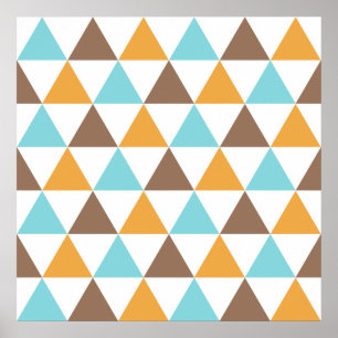 Póster Patrón de triángulo de color retro