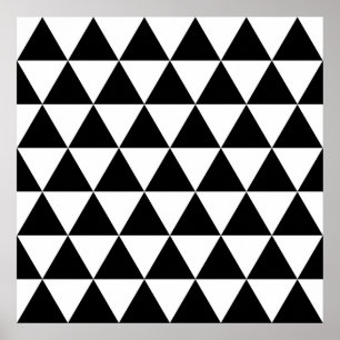 Póster Patrón de triángulo monocromo