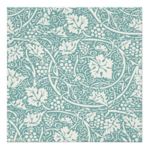 Póster Patrón de uva William Morris Turquoise Verde azula