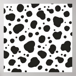 Póster Patrón de vaca negro y blanco