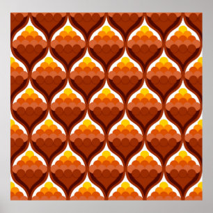 Póster patrón de victoria decorativo de formas orgánicas 