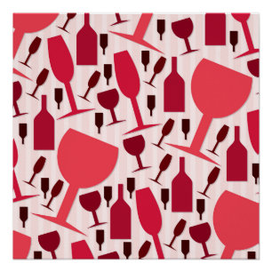Póster Patrón de vidrio de vino