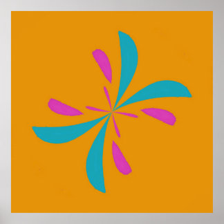 Póster Patrón de vuelo de mariposa abstracto simple