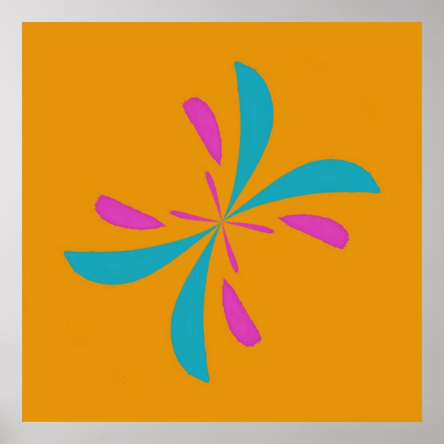 Póster Patrón de vuelo de mariposa abstracto simple (Frente)