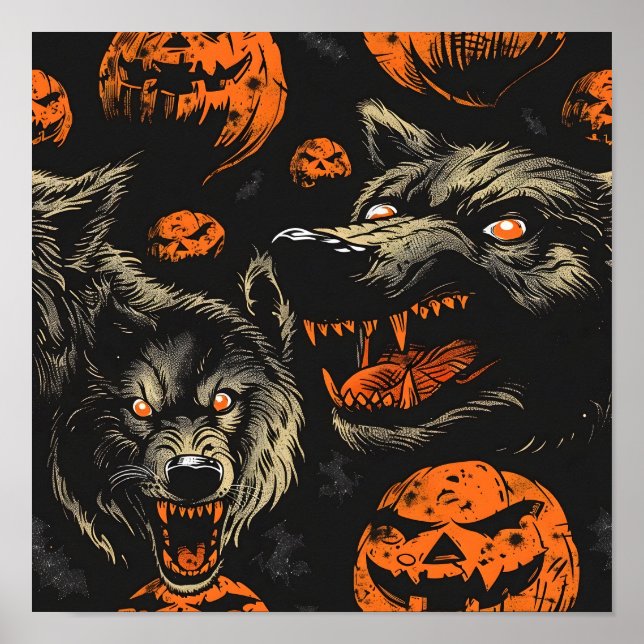Póster Patrón de Werewolf en mosaico (Frente)