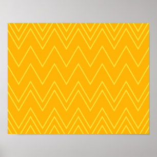 Póster Patrón de zigzag amarillo, fresco, moderno, modern