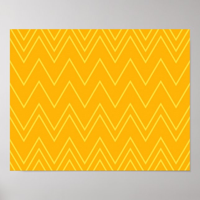 Póster Patrón de zigzag amarillo, fresco, moderno, modern (Frente)