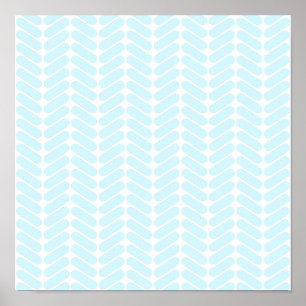 Póster Patrón de Zigzag azul pastel inspirado en el punto