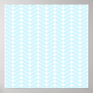 Póster Patrón de Zigzag azul pastel inspirado en el punto