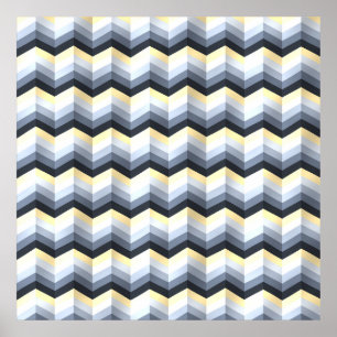 Póster Patrón de zigzag minimalista