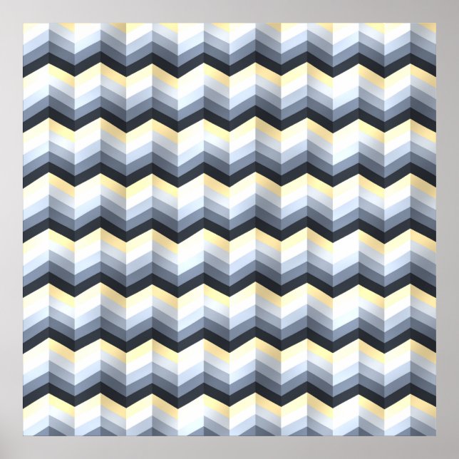 Póster Patrón de zigzag minimalista (Frente)