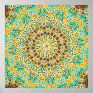 Póster Patrón decorativo de época. Islam, árabe, indio,