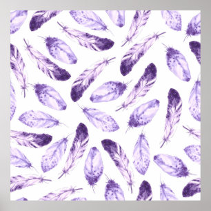 Póster Patrón decorativo sin fisuras con plumas. Waterco