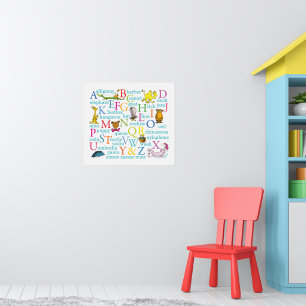 Póster Patrón del alfabeto de Dr. Seuss con palabras