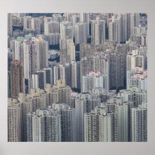 Póster Patrón del edificio de departamentos de Hong Kong