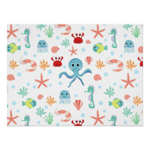 Póster Patrón del mundo marino