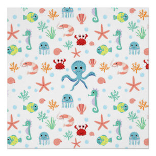 Póster Patrón del mundo marino