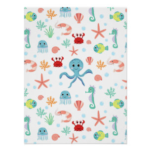 Póster Patrón del mundo marino