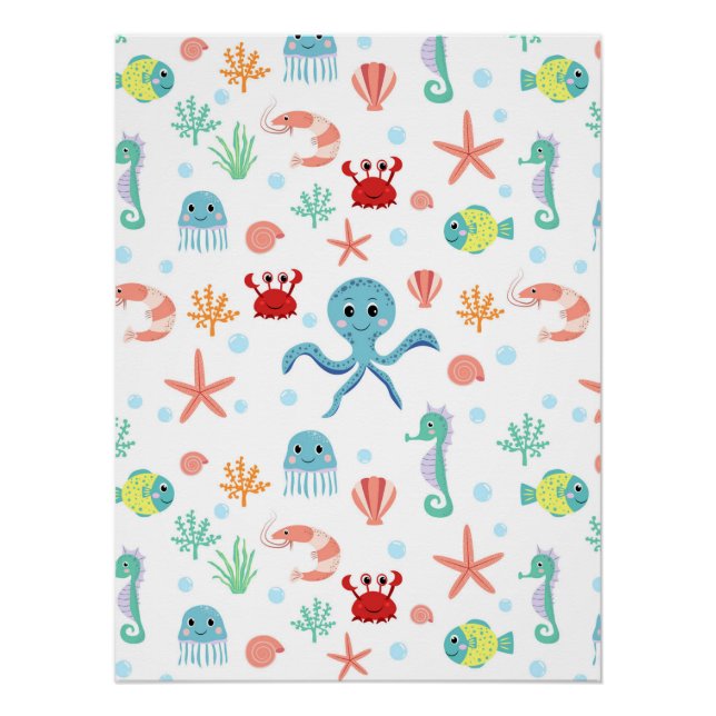 Póster Patrón del mundo marino (Anverso)