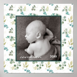 Póster Patrón delgado en flor