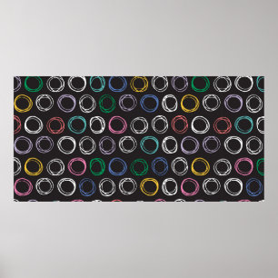 Póster Patrón dibujado a mano con líneas cepilladas sin c