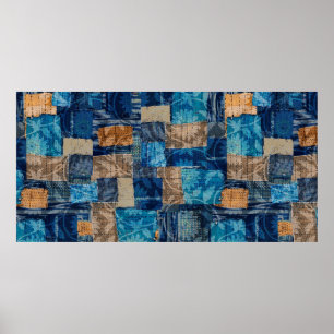 Póster Patrón digital abstracto de acuarela sin foco en u