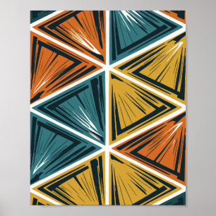 Póster Patrón dinámico de triángulos geométricos