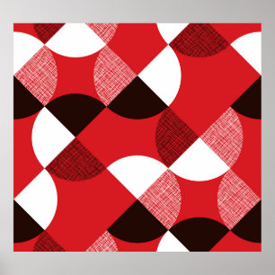 Póster Patrón dinámico diagonal texturizado rojo