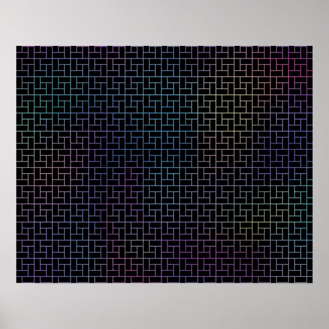 Póster Patrón elegante de cesta colorido abstracto y mode (Frente)