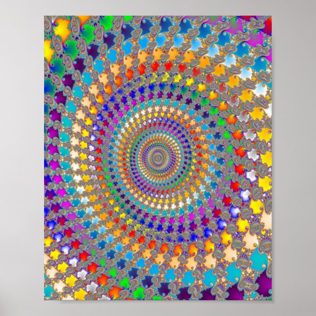 Póster Patrón en espiral colorido (Frente)
