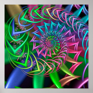Póster Patrón en espiral de flechas