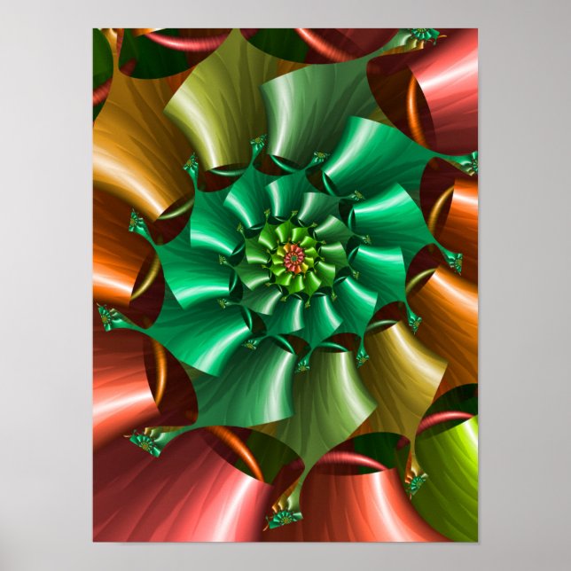 Póster Patrón en espiral multicolor (Frente)