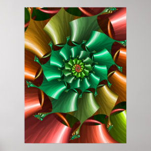Póster Patrón espiral multicolor