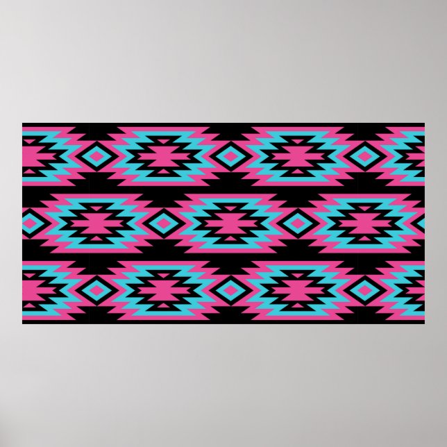 Póster patrón étnico inmaculado y sin costura. americano (Frente)