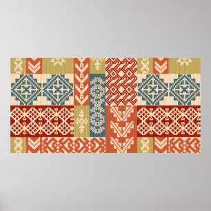 Póster Patrón étnico ornamental geométrico