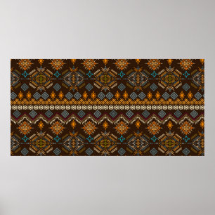 Póster Patrón étnico sin fisuras. Ornamento étnico de boh