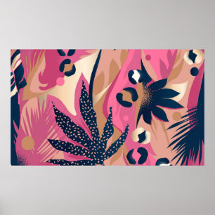 Póster Patrón exótico moderno con piel de leopardo. Creat