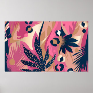 Póster Patrón exótico moderno con piel de leopardo. Creat