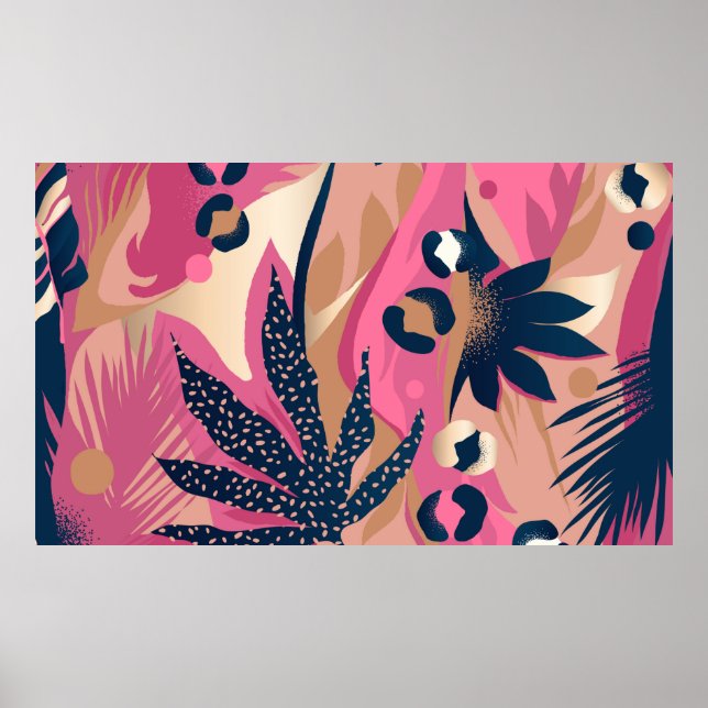 Póster Patrón exótico moderno con piel de leopardo. Creat (Frente)