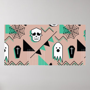 Póster Patrón fantasma,tema de halloween patrón sin fisur