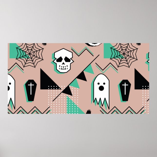 Póster Patrón fantasma,tema de halloween patrón sin fisur (Frente)